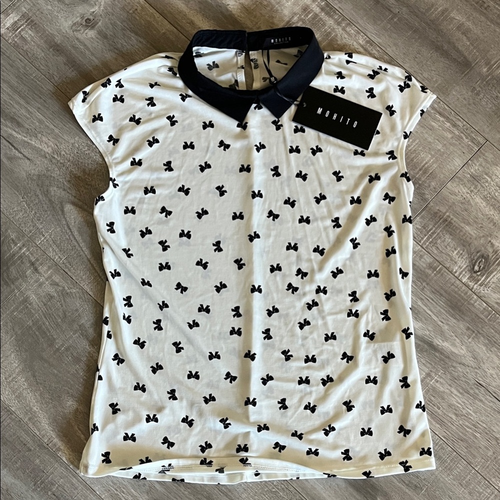 Mohito White and Black Patterned Top